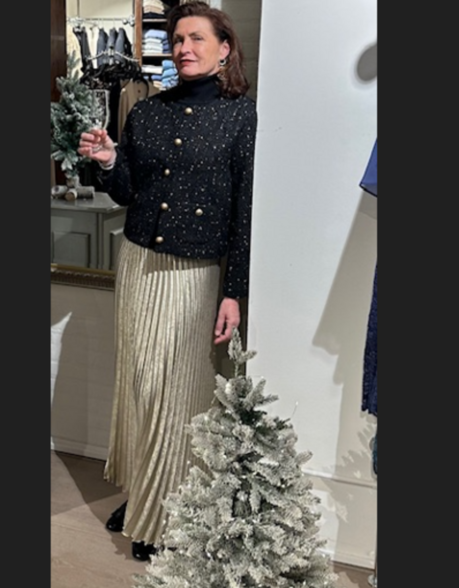 Maria Bellentani Rok Soleil Plisse Goud Oro