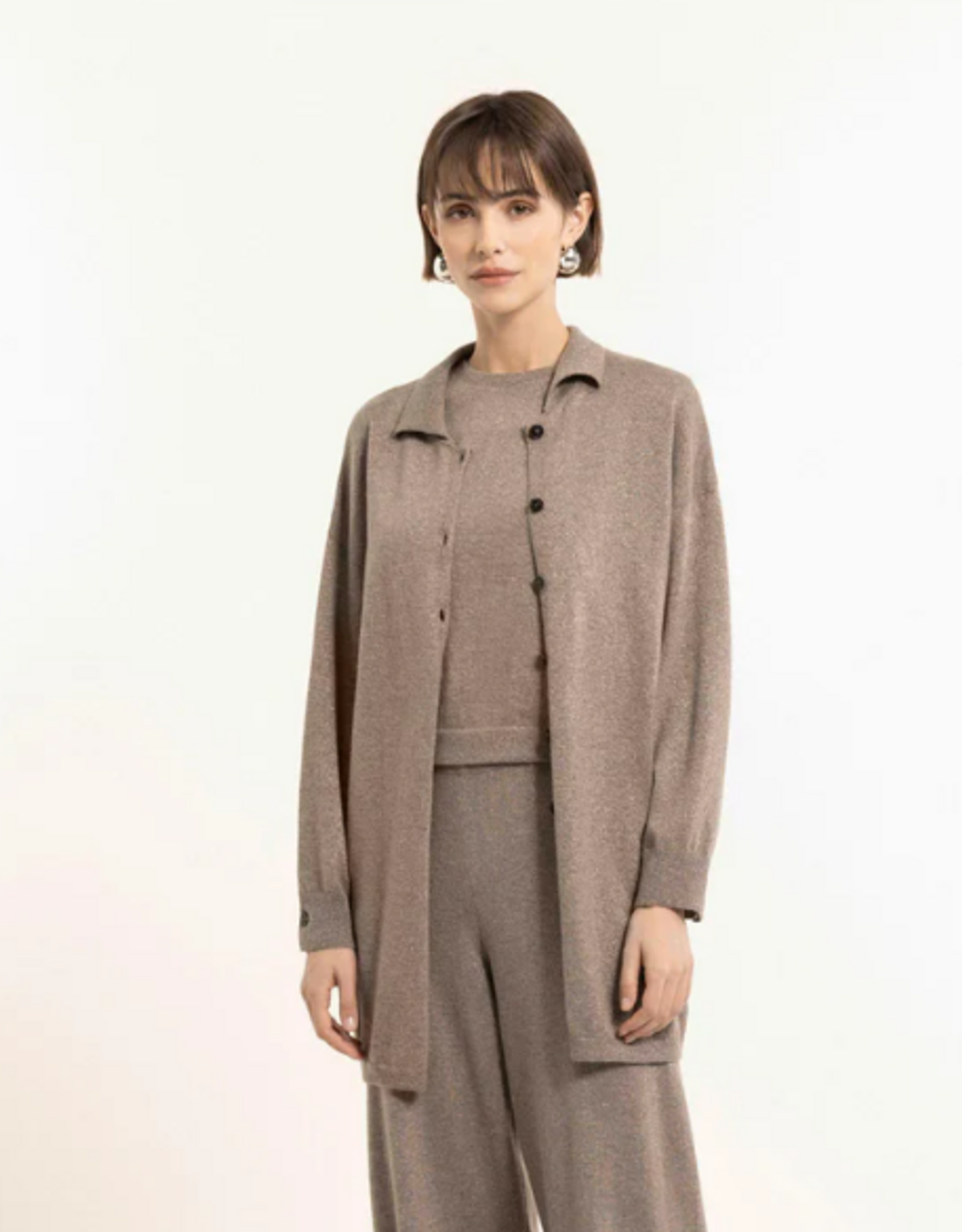 Maria Bellentani Vest Jeanette Polo Kraag Kasha