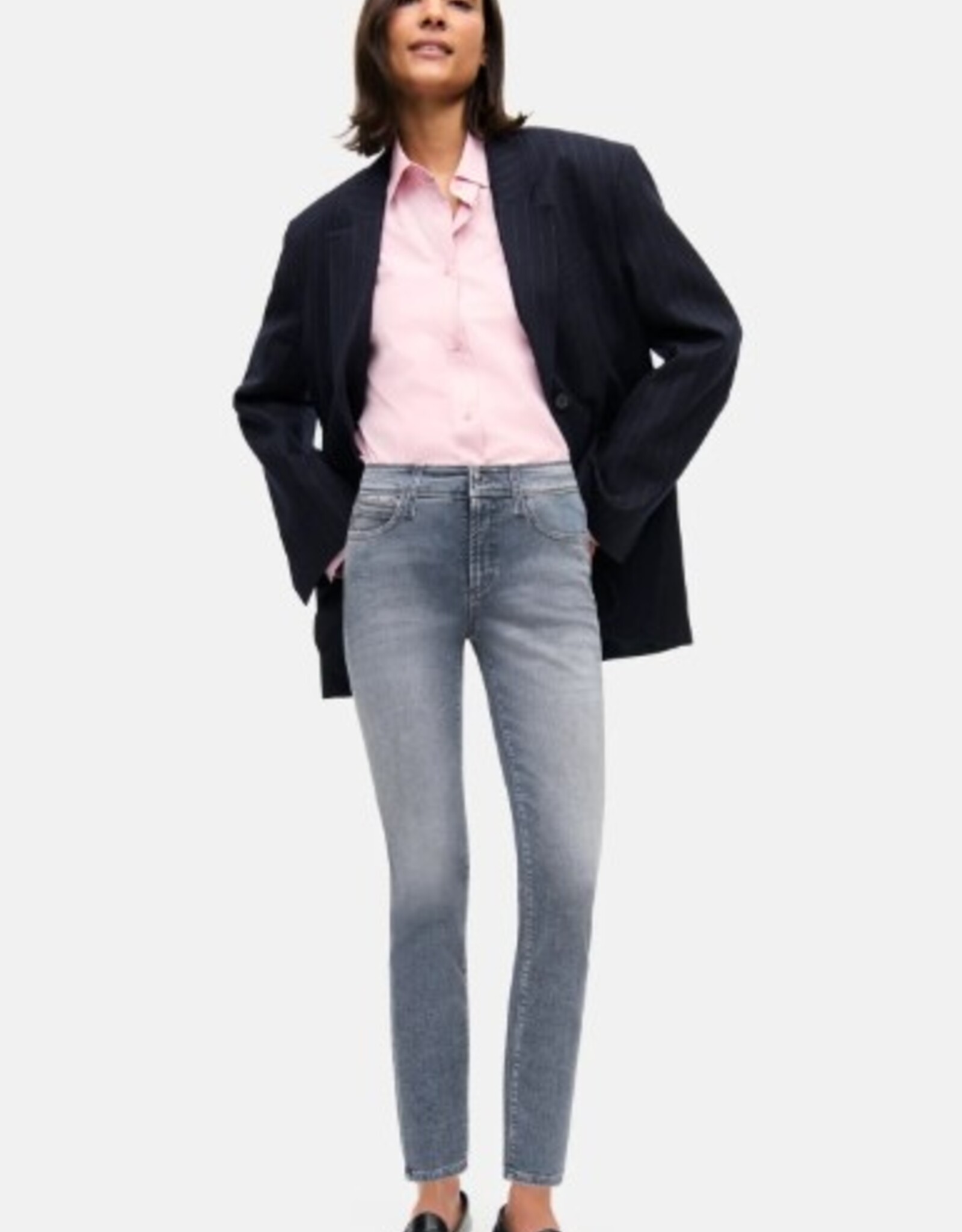 Cambio Piper Short Contrast Blaeched Light Grey