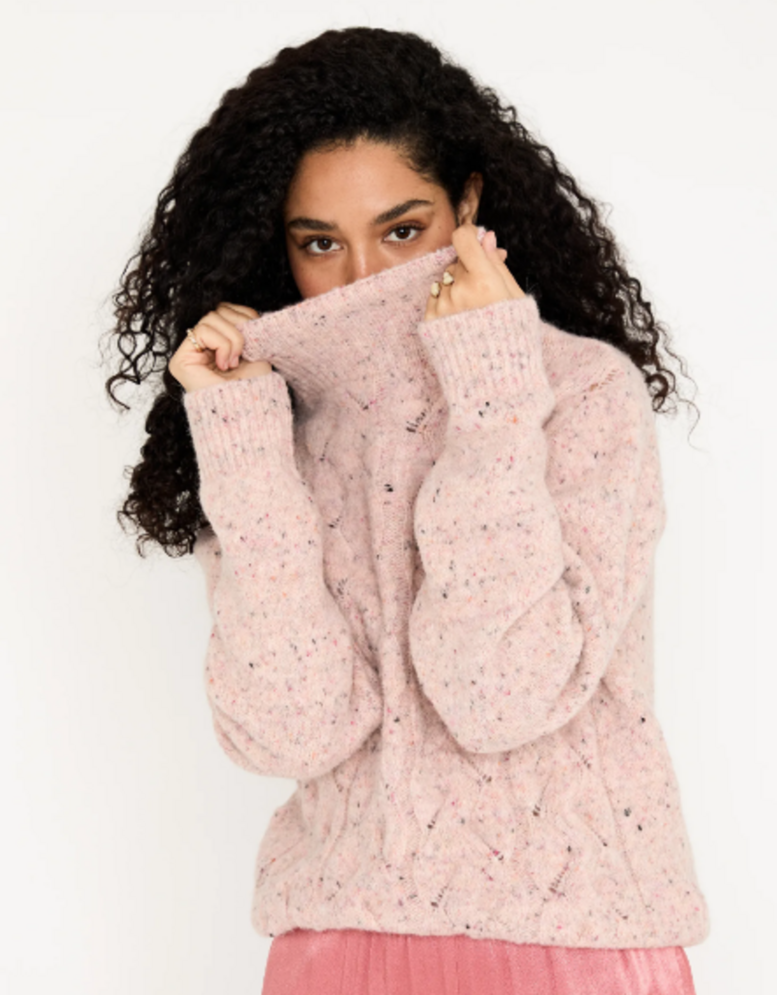 Bellamy Pullover Thebe Ajour Kabel L Old Pink