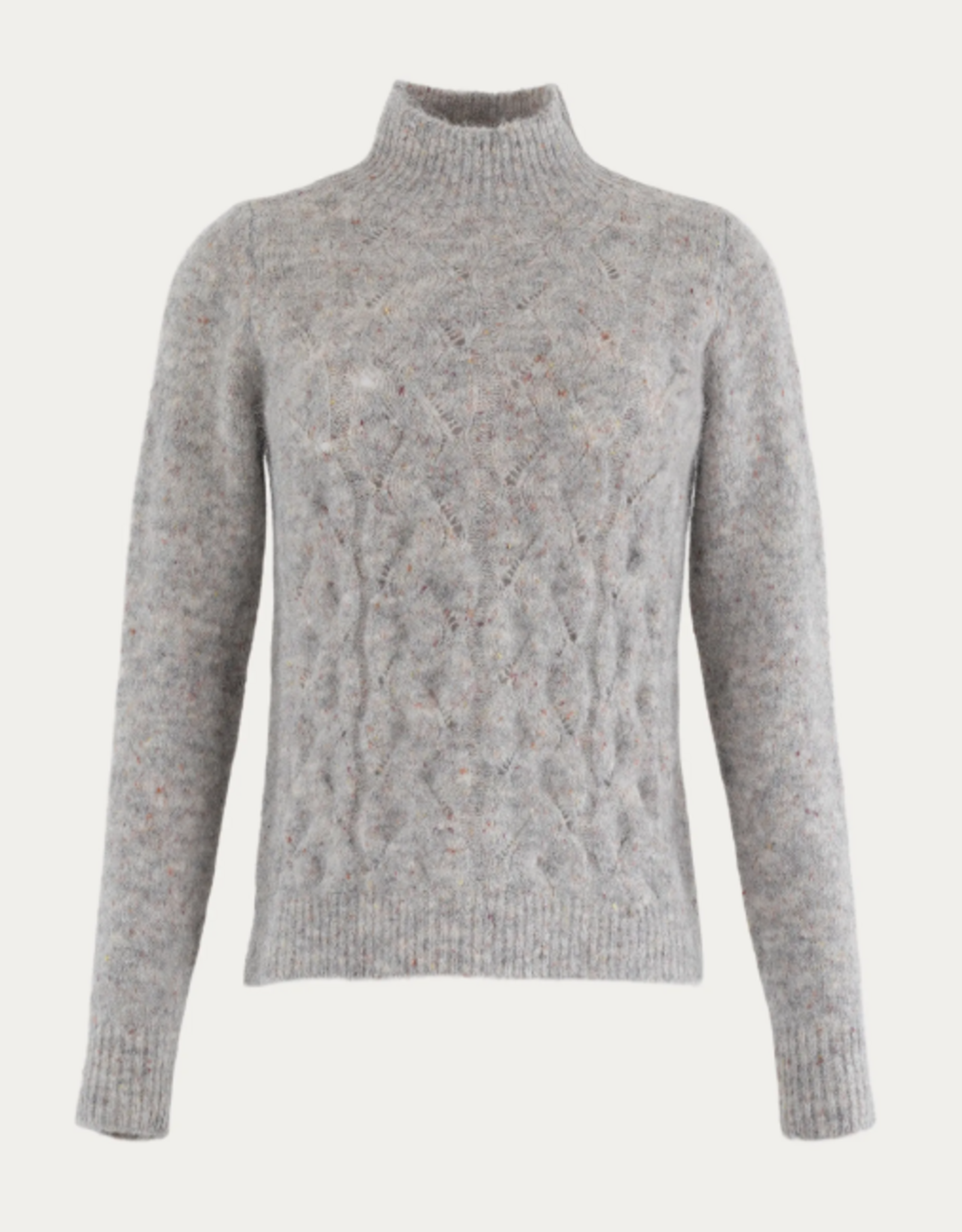 Bellamy Pullover Thebe Ajour Kabel L Grey Melange
