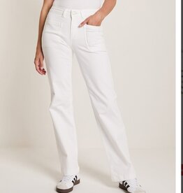 Para MI Eve Pocket Color Denim  Wide Leg White