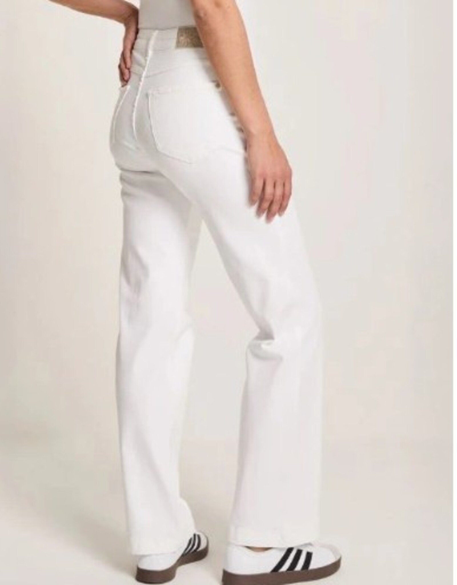 Para MI Eve Pocket Color Denim  Wide Leg White