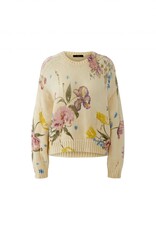 Oui Pullover Bloem Print Pastel Tinten
