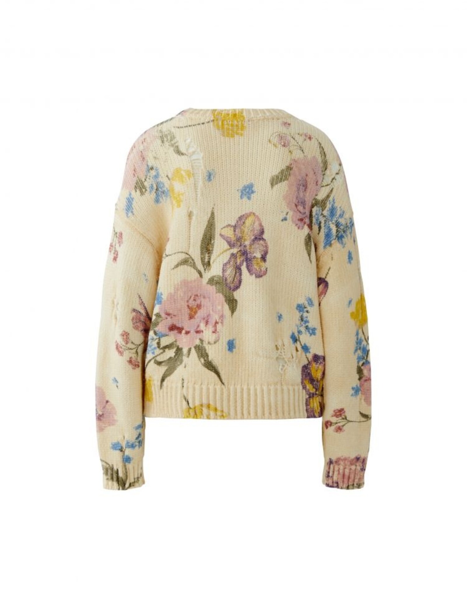 Oui Pullover Bloem Print Pastel Tinten