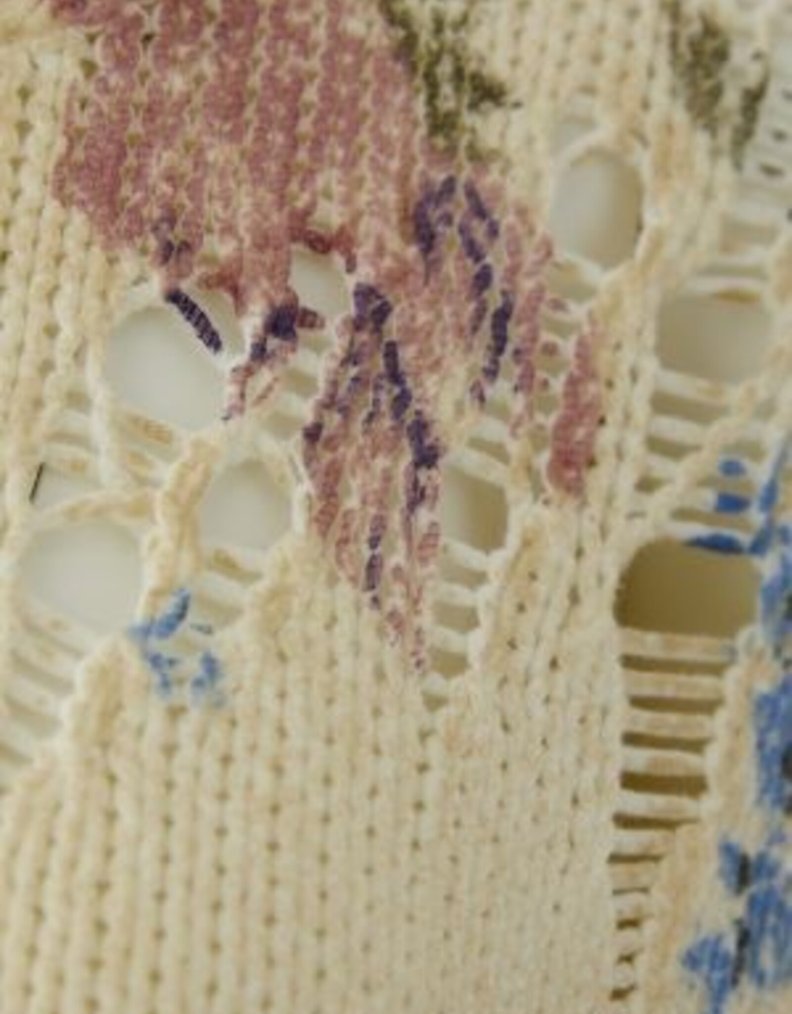 Oui Pullover Bloem Print Pastel Tinten