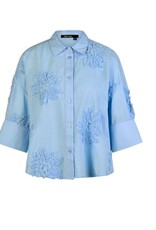 Marc Aurel Blouse Kort Wijd Embroid L.Blauw