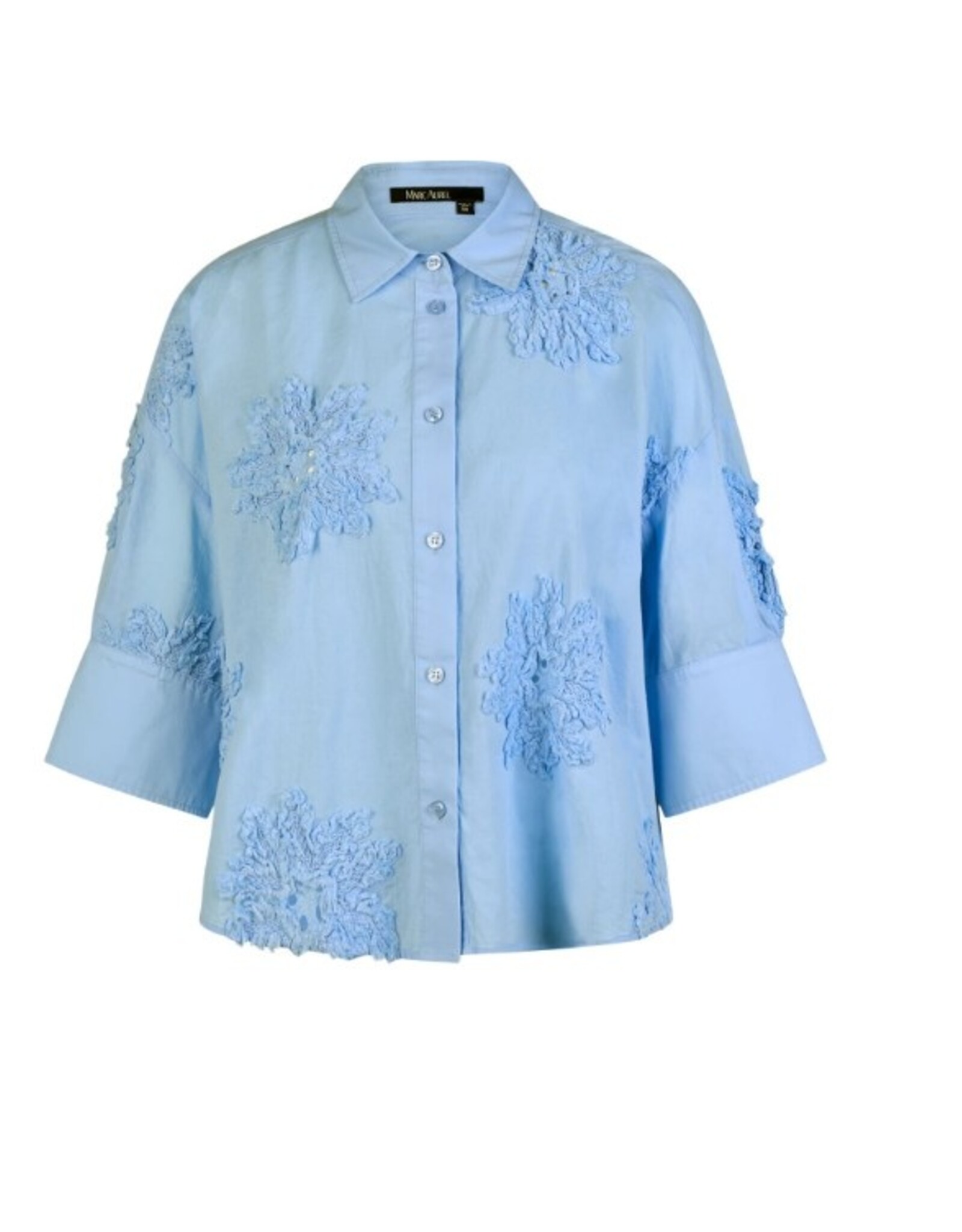 Marc Aurel Blouse Kort Wijd Embroid L.Blauw