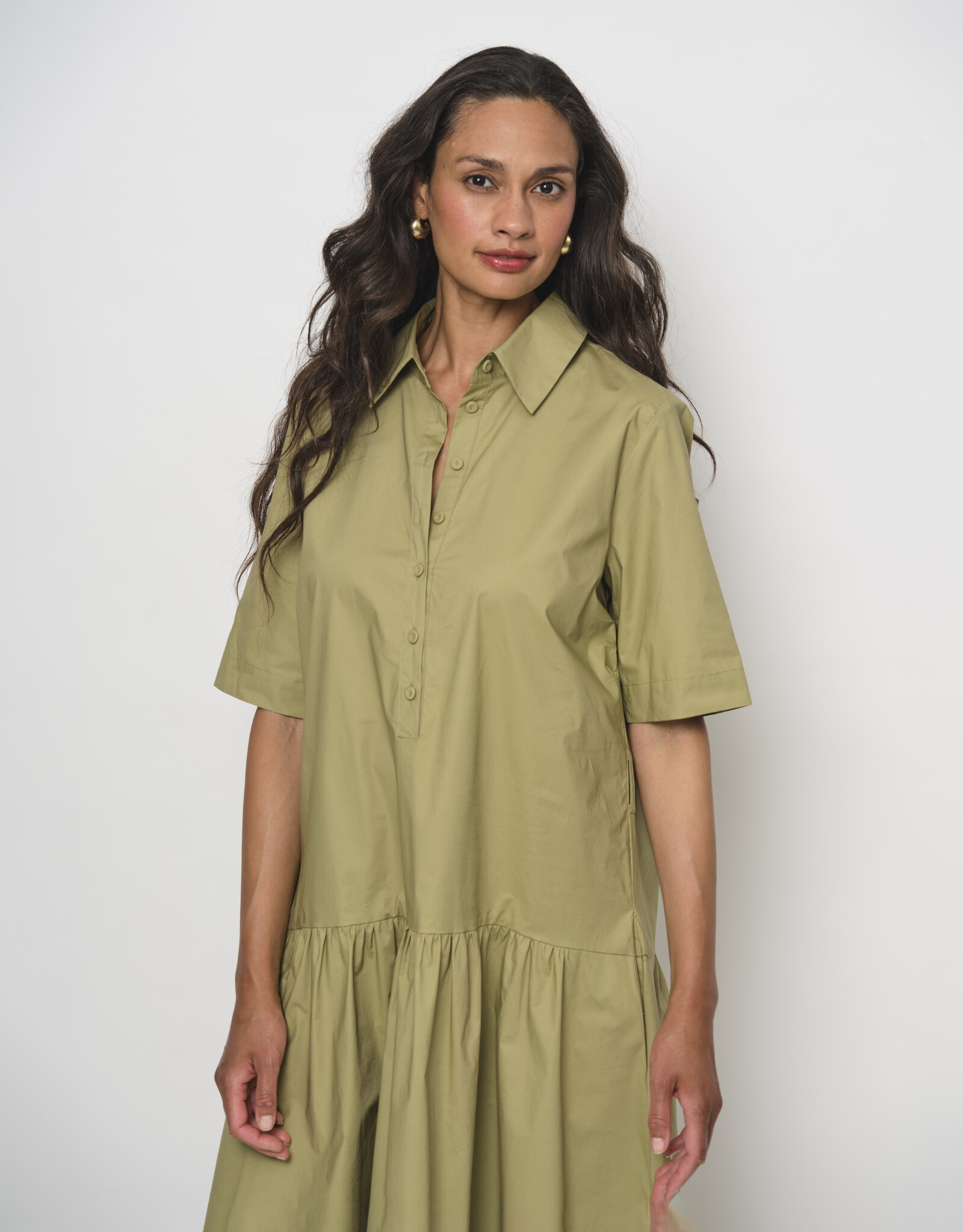 LaSalle Volant Dress Olive