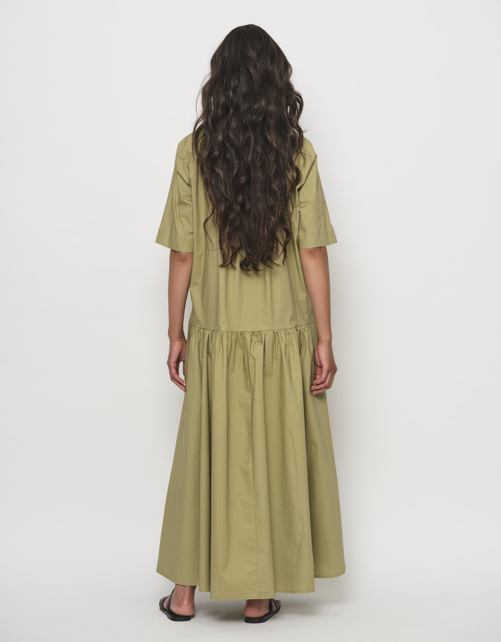 LaSalle Volant Dress Olive