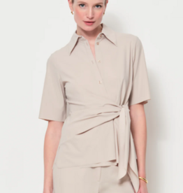 LaSalle Blouse Side Wrap Travel Jersey Naturel
