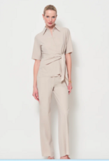 LaSalle Blouse Side Wrap Travel Jersey Naturel