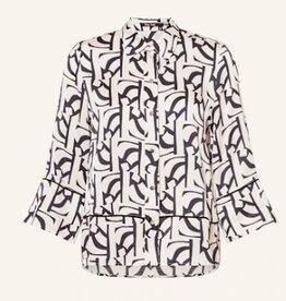 Marc Aurel Blouse Jasje Wijde Mouw Grafische Print Crème Varied