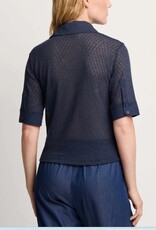 Kocca Nerina Polo/Blouse Donker Blauw  Fijn Gebreid