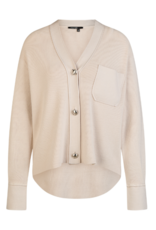 Marc Aurel Vest V-Hals Met Manchetten Light Taupe