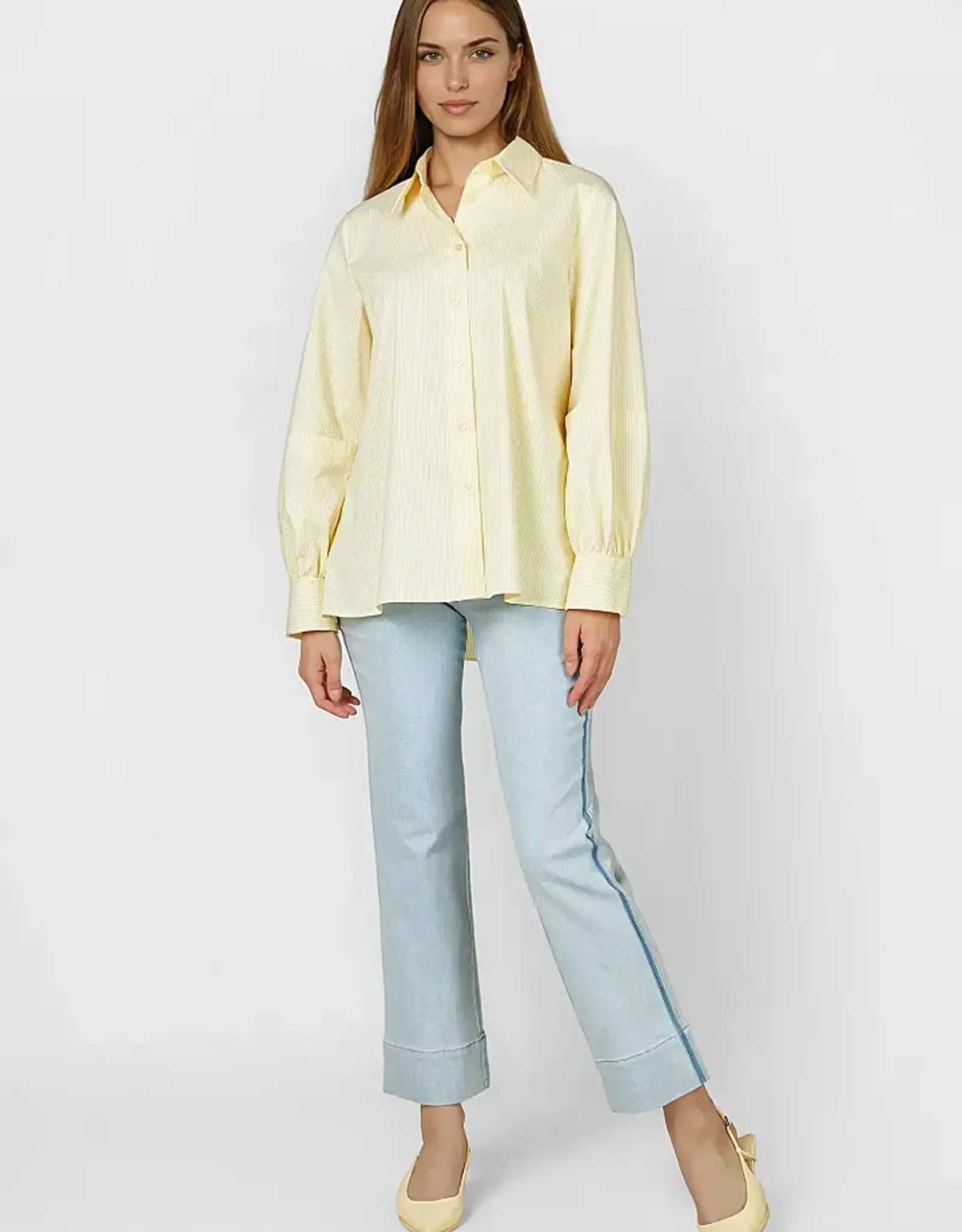 Marc Aurel Blouse Geel Witte streep