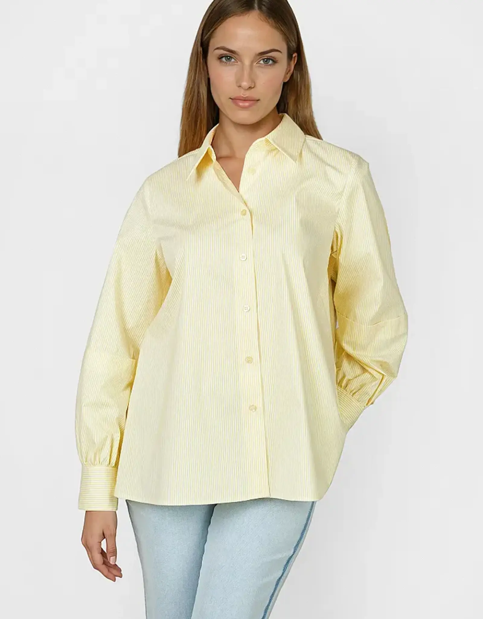 Marc Aurel Blouse Geel Witte streep