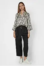 Marc Aurel Blouse Jasje Wijde Mouw Grafische Print Crème Varied