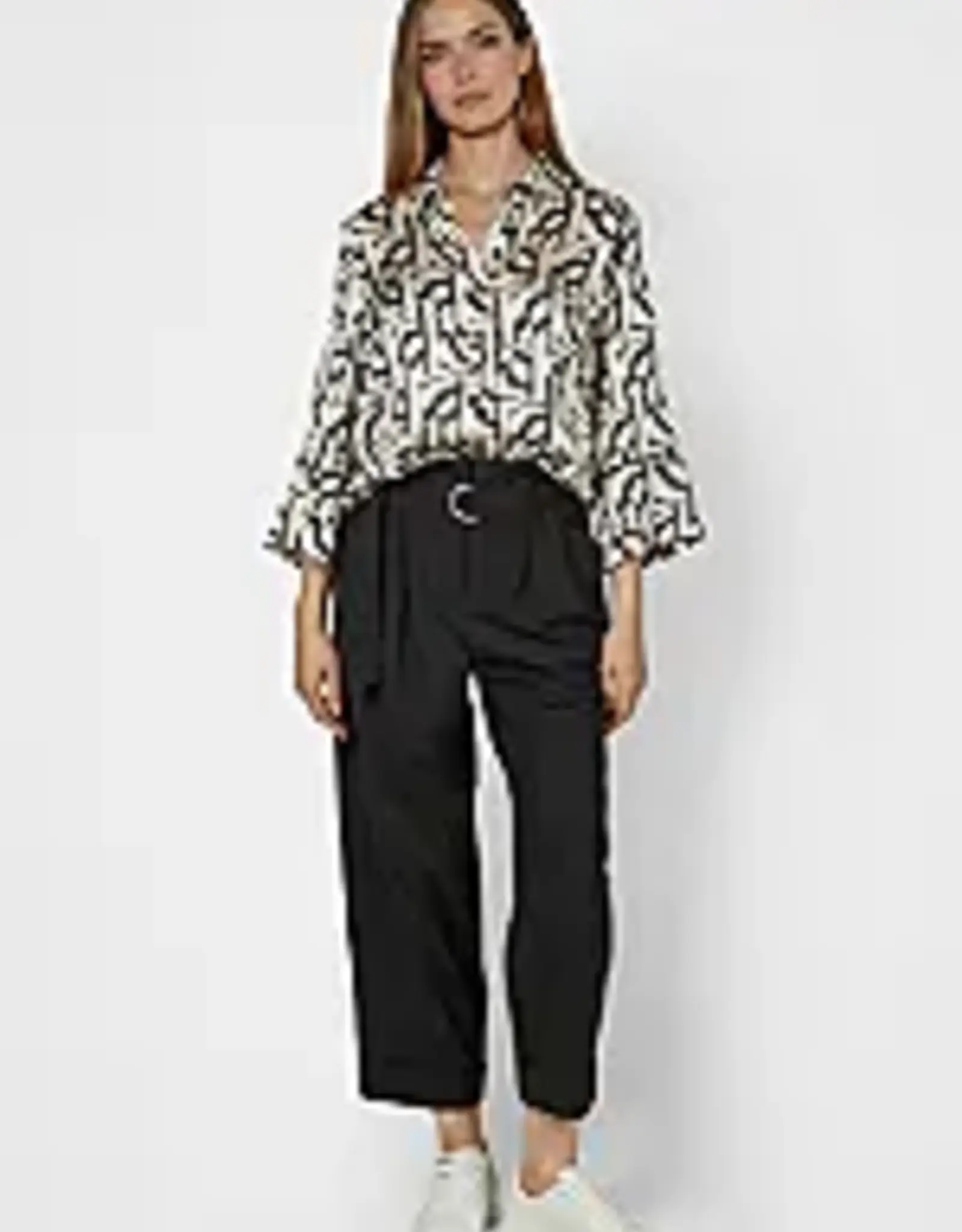 Marc Aurel Blouse Jasje Wijde Mouw Grafische Print Crème Varied