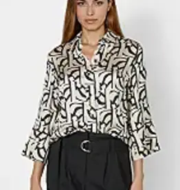 Marc Aurel Blouse Jasje Wijde Mouw Grafische Print Crème Varied