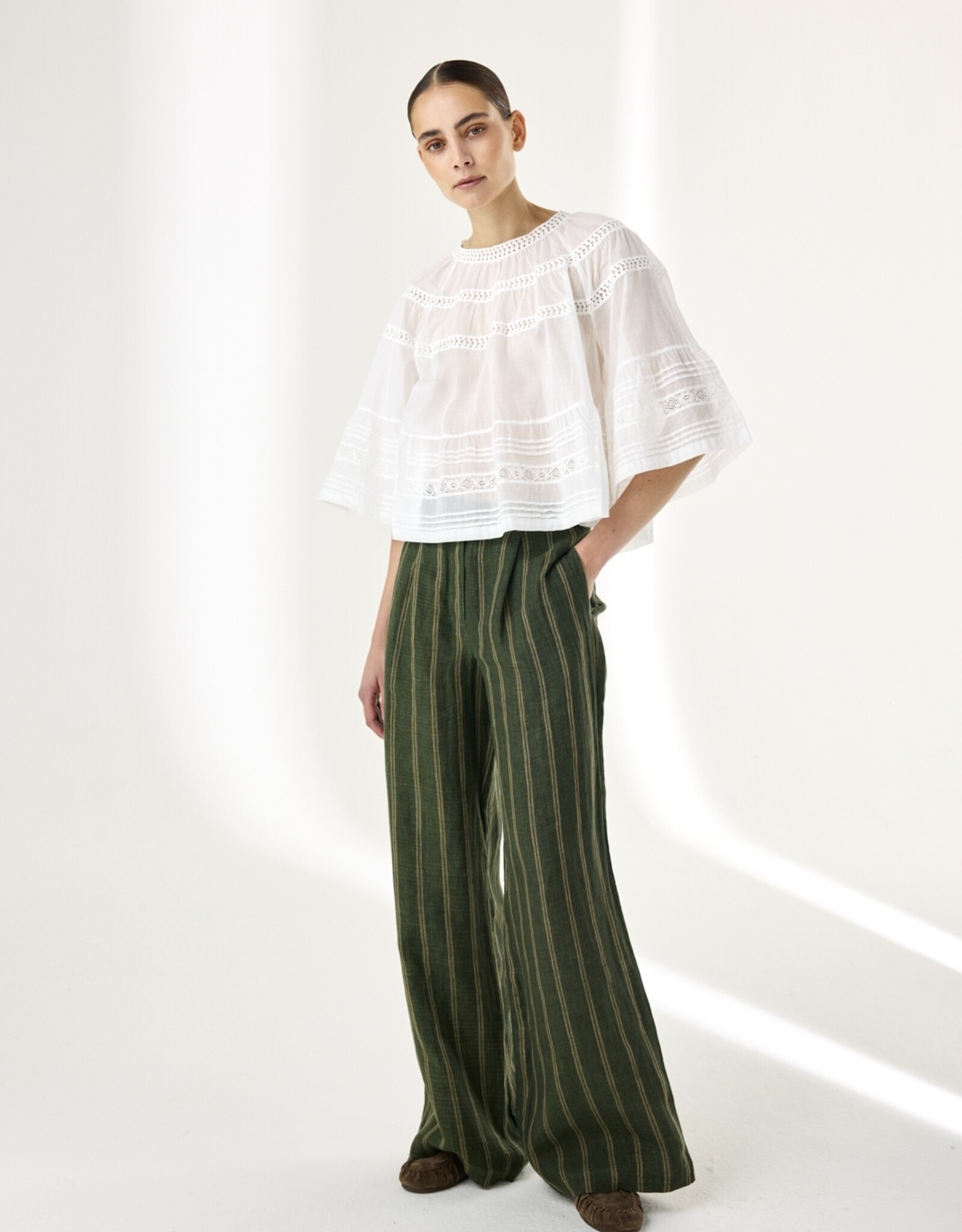 JcSophie Leroy Trousers Green Stripes