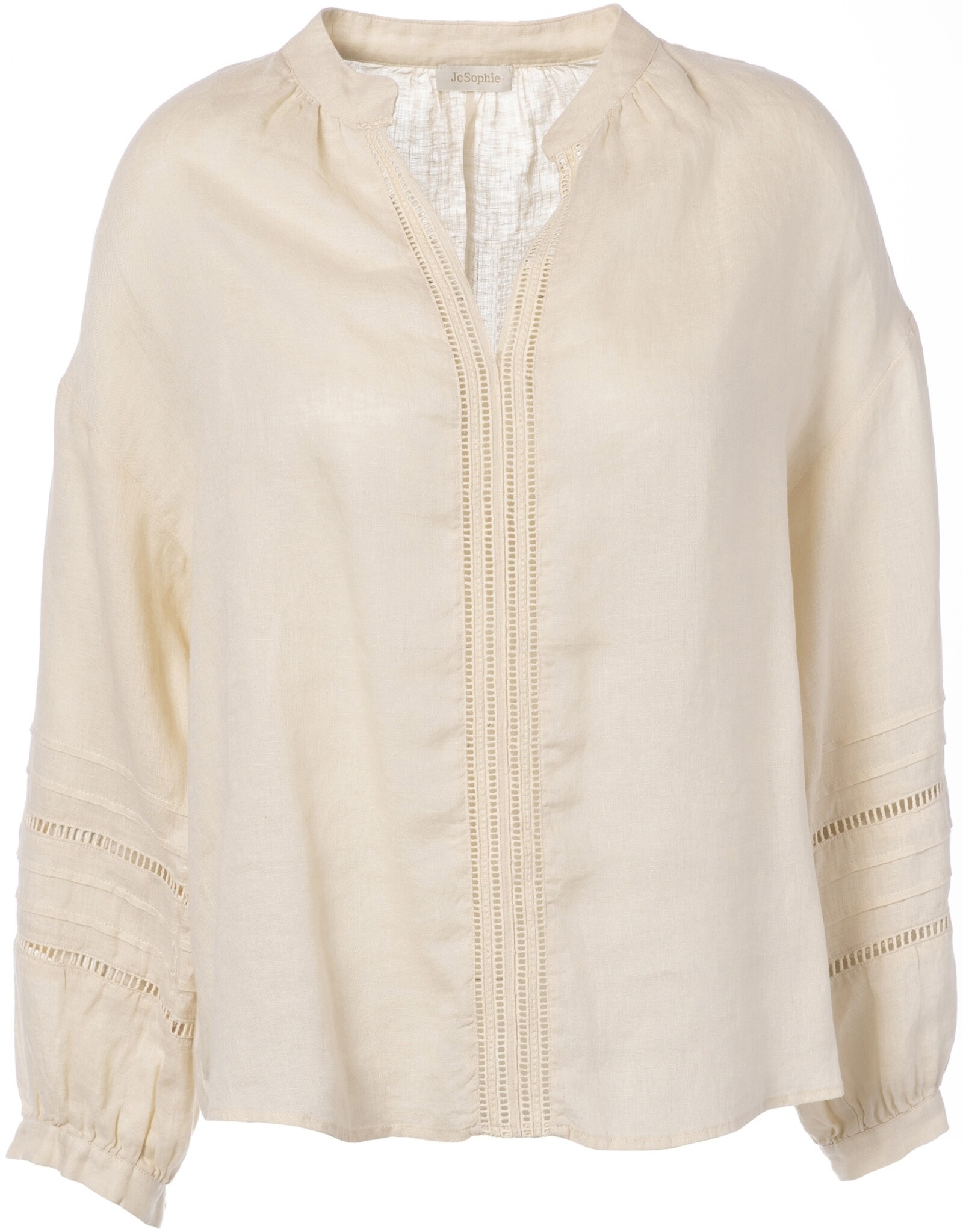 JcSophie Leslie Blouse Met Festoon Steek Front Sand