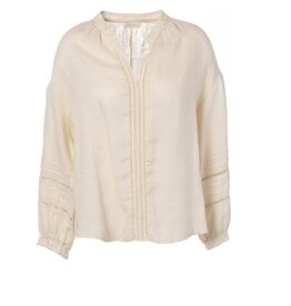 JcSophie Leslie Blouse Met Festoon Steek Front Sand