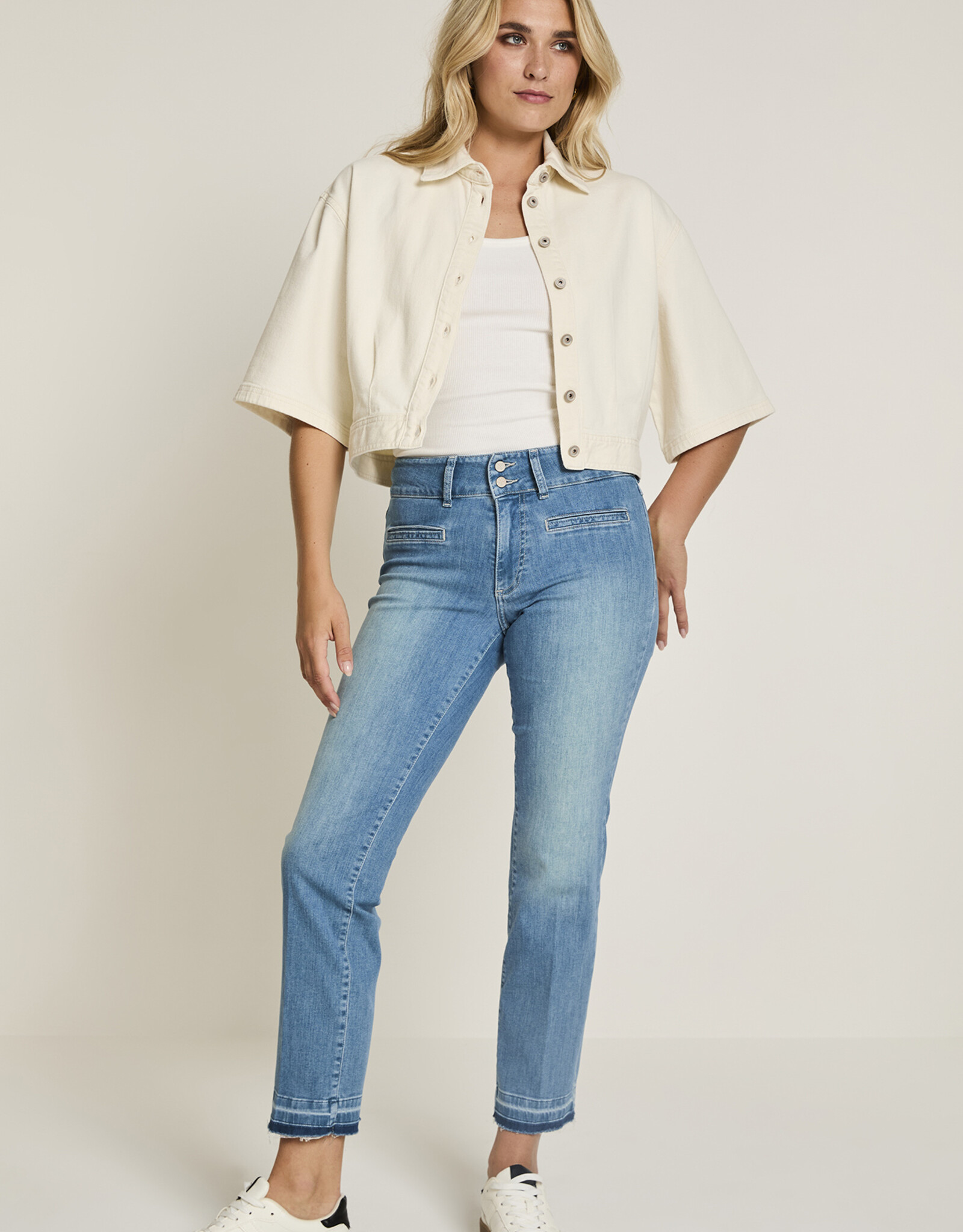 Para MI Mauve Denia Denim Jasje K-Mouw Natural Cream