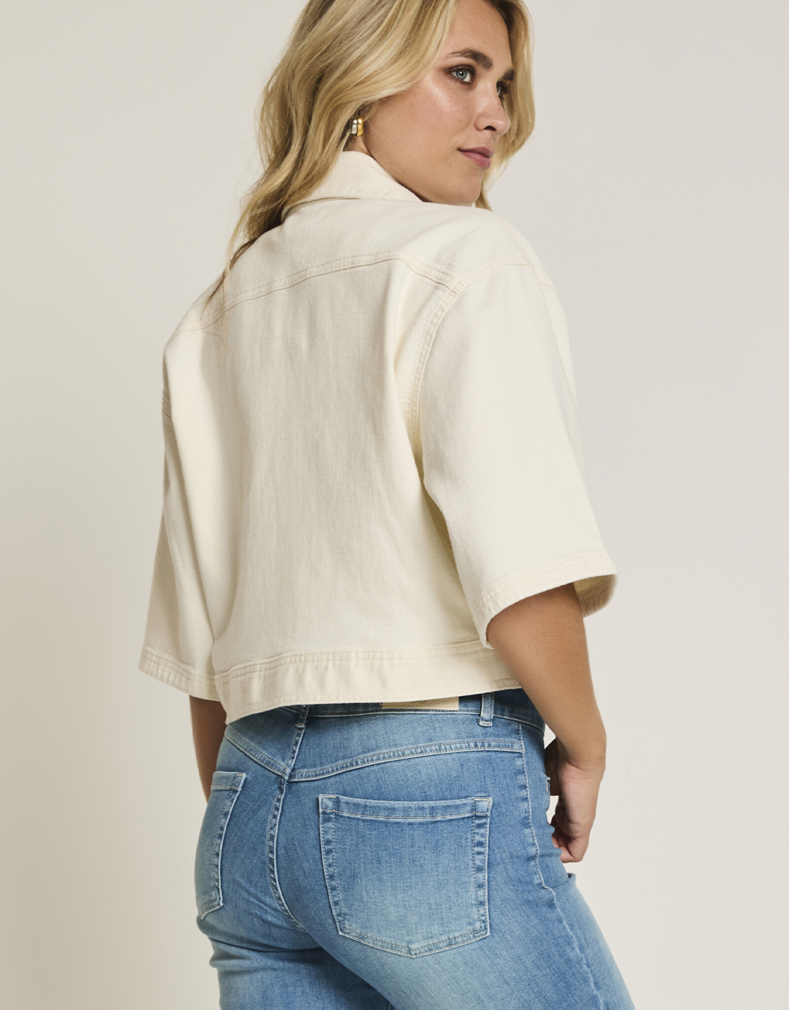 Para MI Mauve Denia Denim Jasje K-Mouw Natural Cream