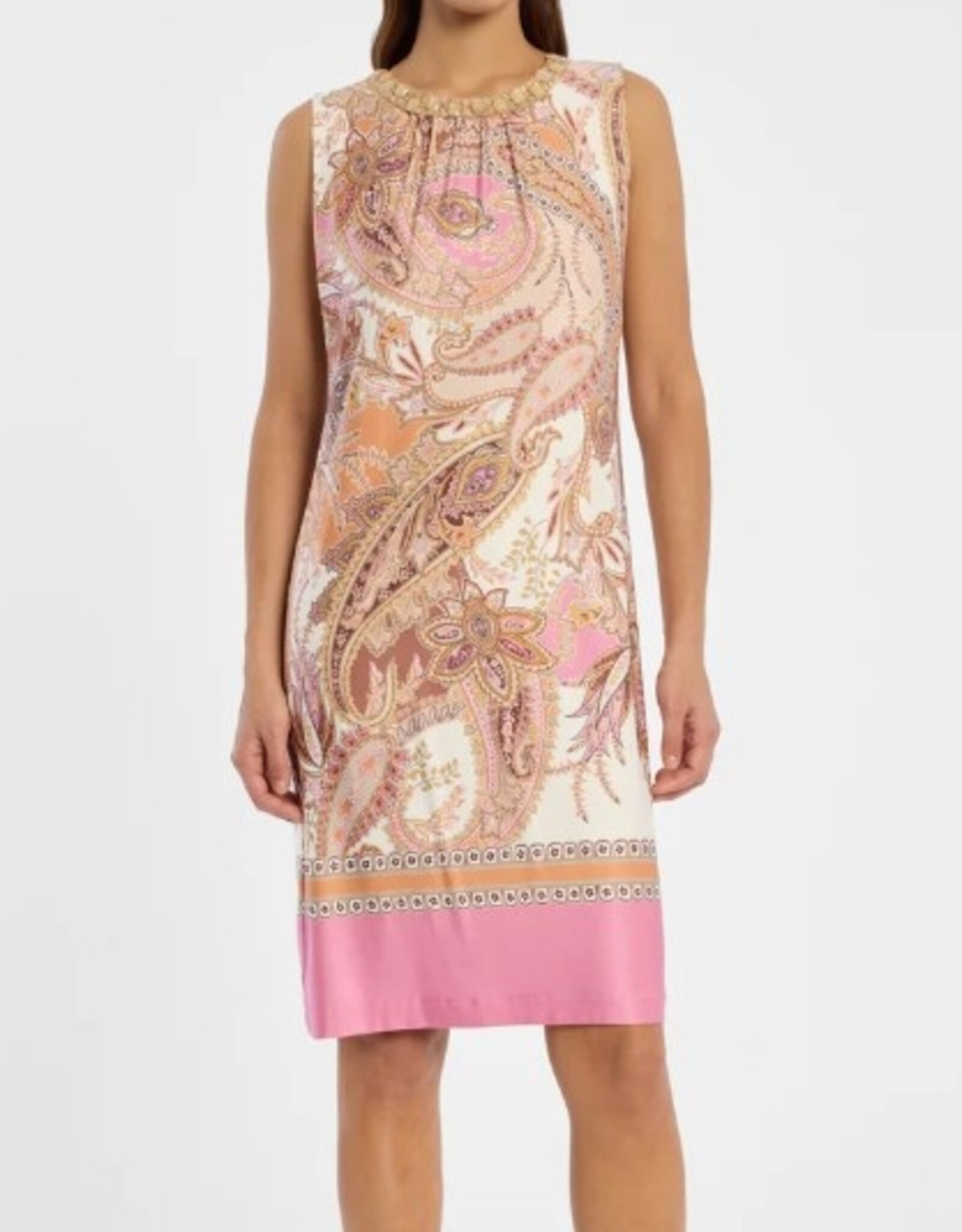 Ana Alcazar Jurk Kort Paisley RH Stenen Beige Roze