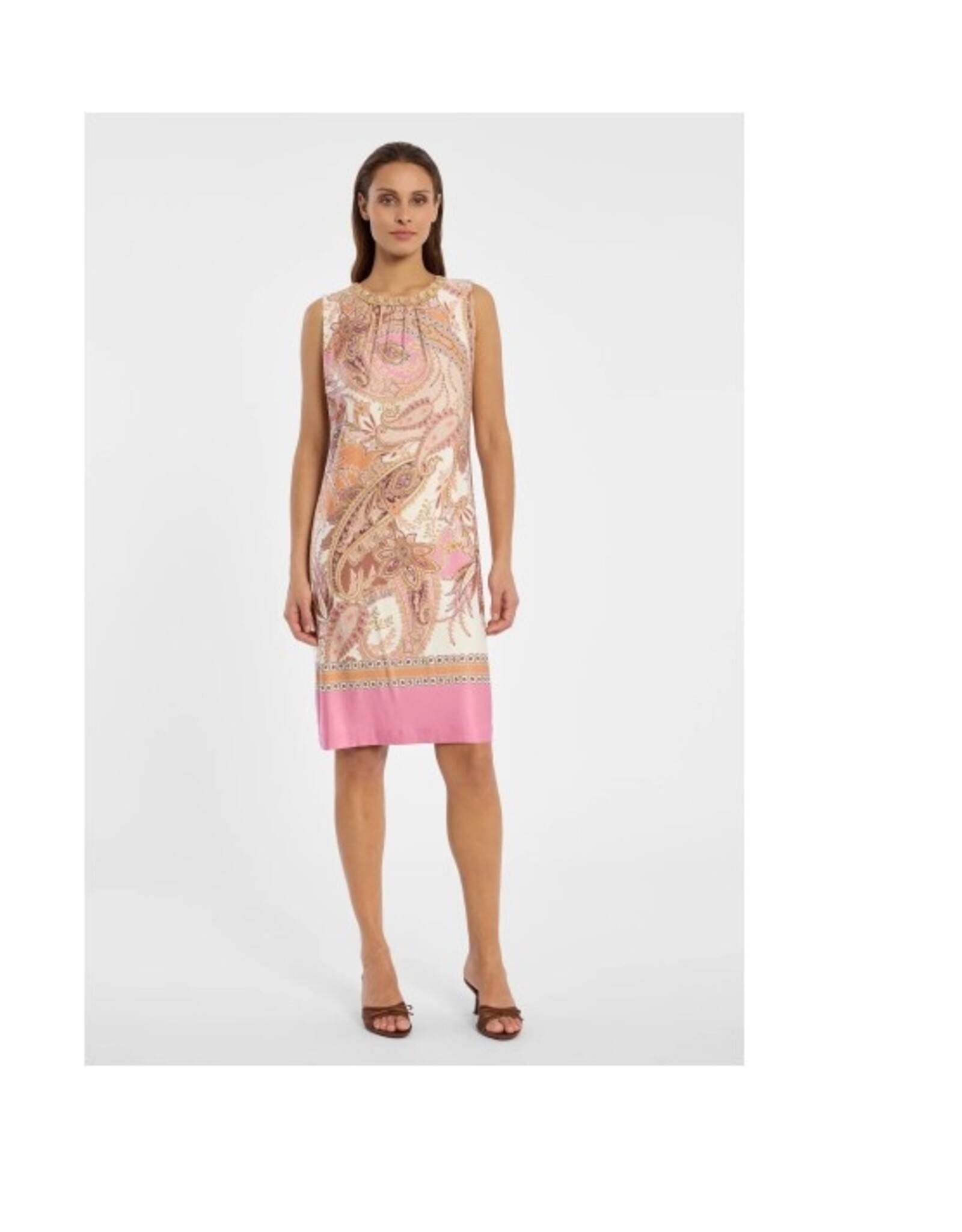 Ana Alcazar Jurk Kort Paisley RH Stenen Beige Roze