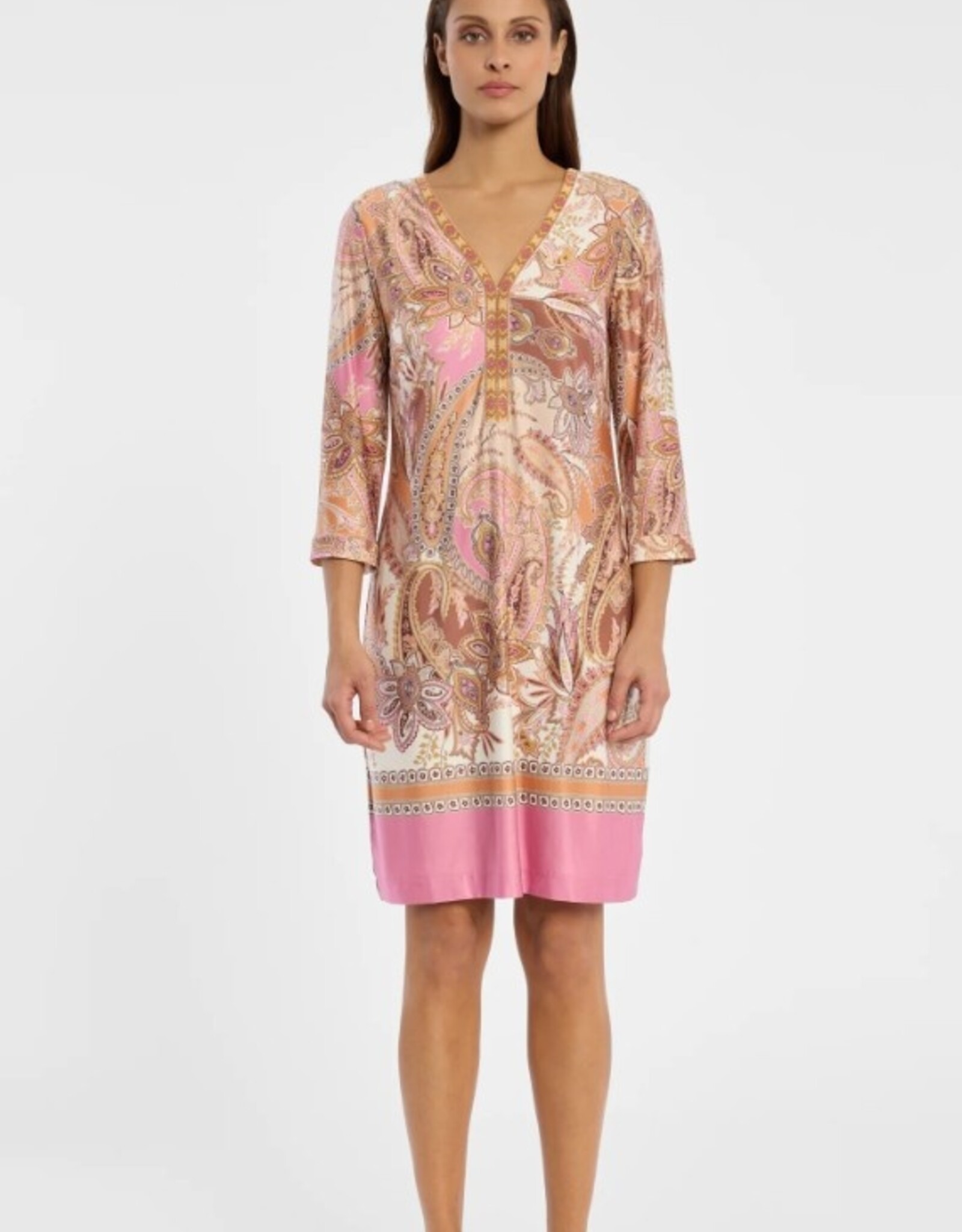 Ana Alcazar Jurk Kort Paisley VH kraaltjes Beige Roze