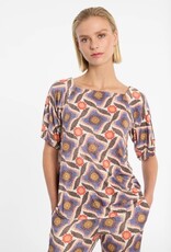 Ana Alcazar T-Shirt Etnische print KM Vierkante Hals