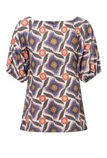 Ana Alcazar T-Shirt Etnische print KM Vierkante Hals