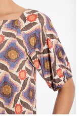 Ana Alcazar T-Shirt Etnische print KM Vierkante Hals