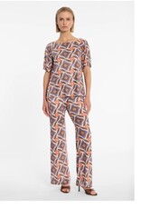 Ana Alcazar Pantalon Etnische Print Bruin Blauw Wit Coraal