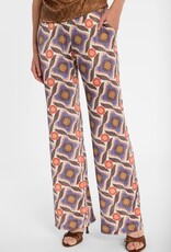 Ana Alcazar Pantalon Etnische Print Bruin Blauw Wit Coraal