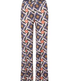 Ana Alcazar Pantalon Etnische Print Bruin Blauw Wit Coraal