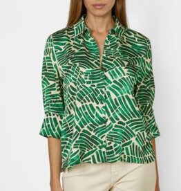 Marc Aurel Blouse Print Cream Green Varied