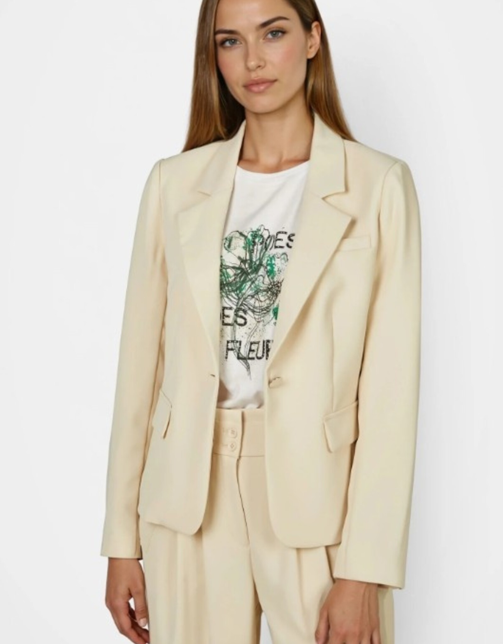 Marc Aurel Blazer 1 Knoop Cream