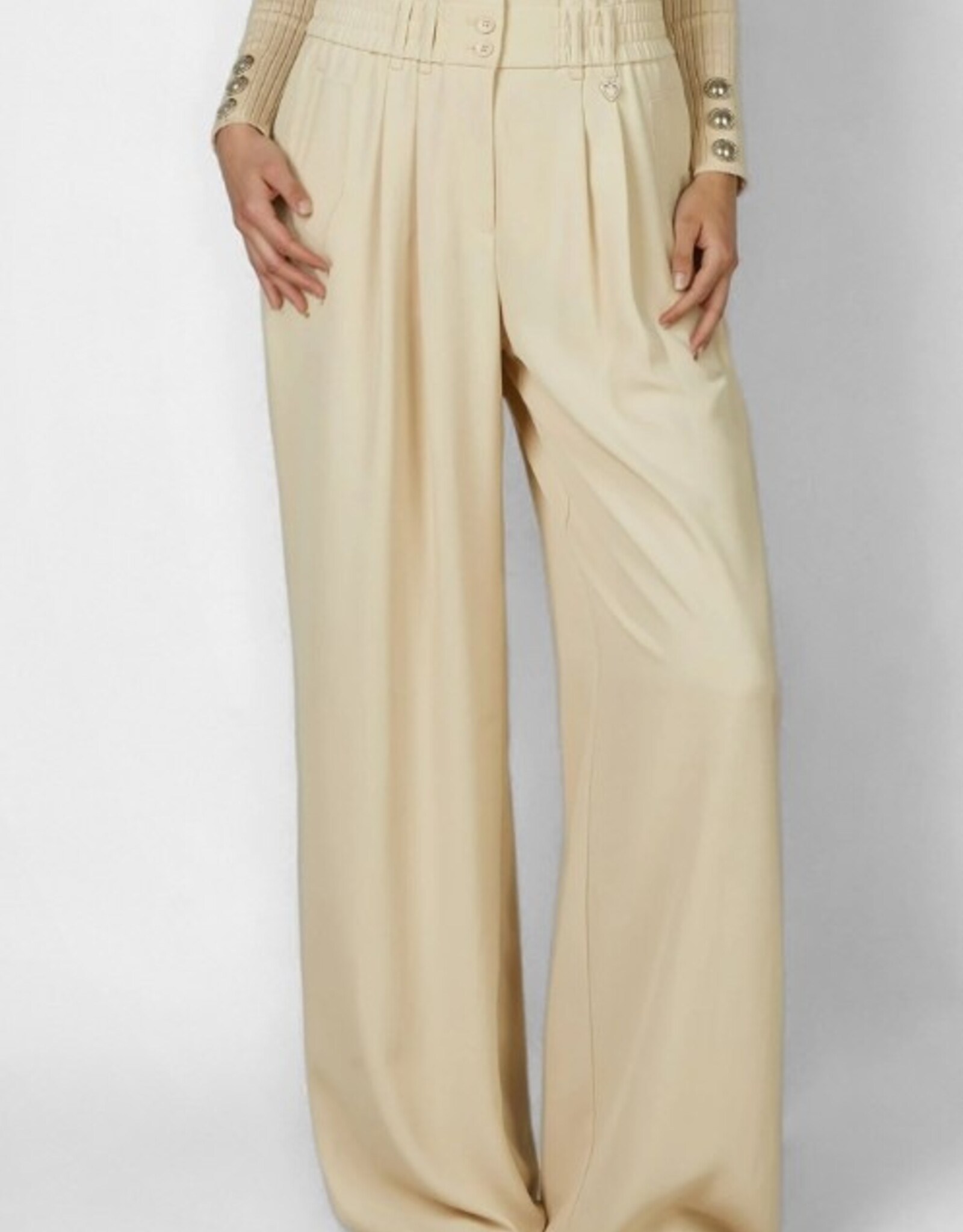 Marc Aurel Pantalon Wijd Elastic Band Cream