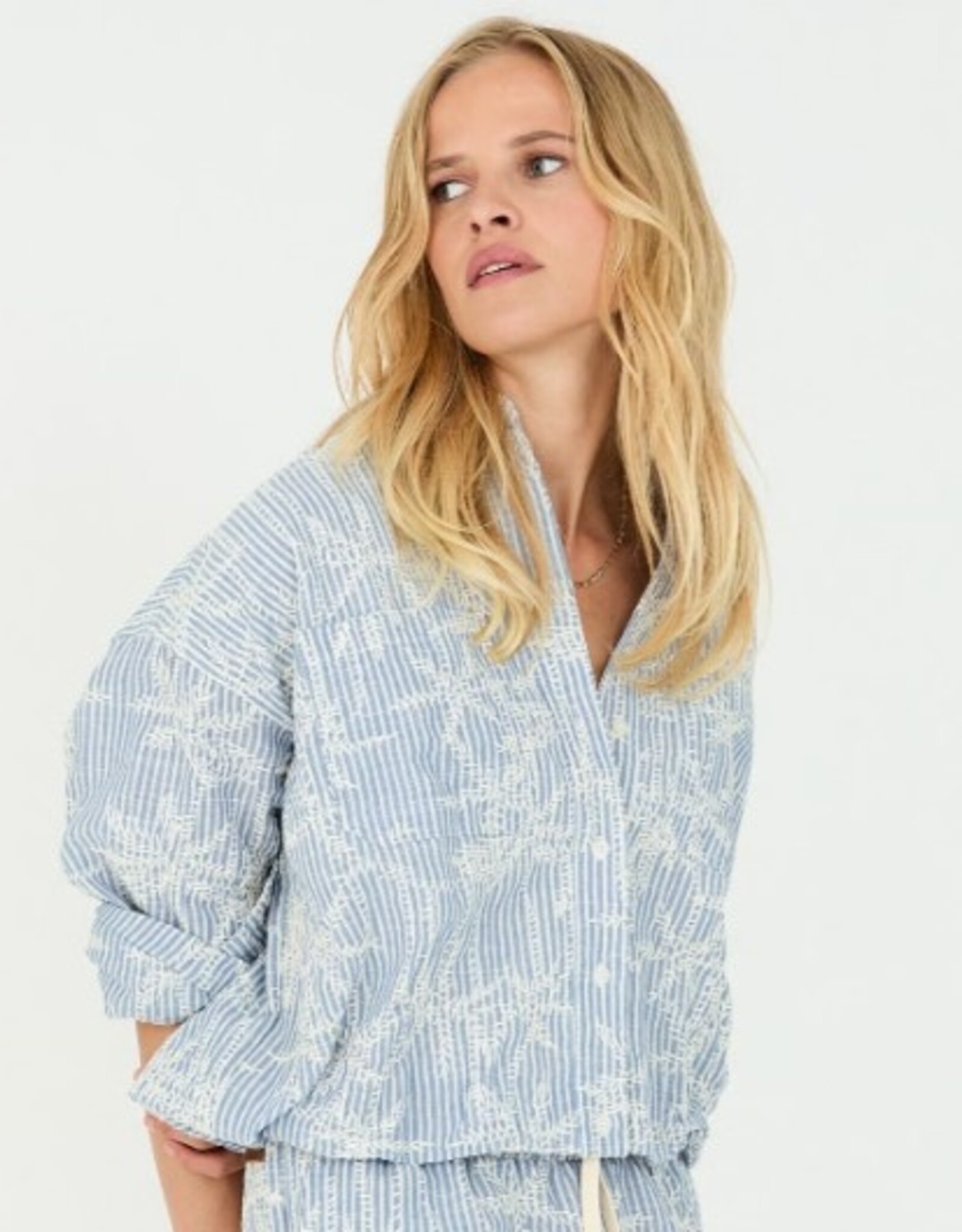 Moscow Blouse/Jasje Femila-2 Light Denim Stripe