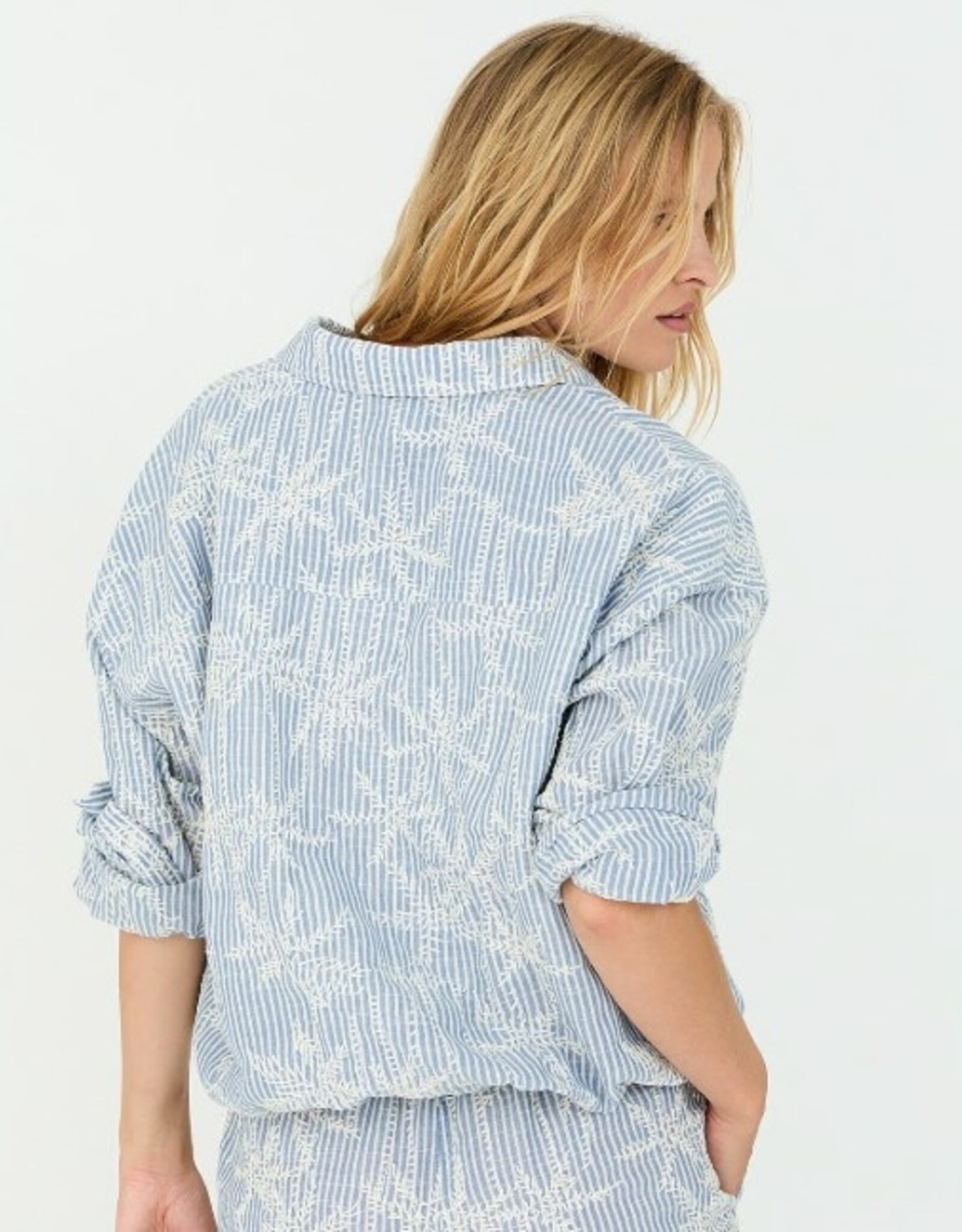 Moscow Blouse/Jasje Femila-2 Light Denim Stripe