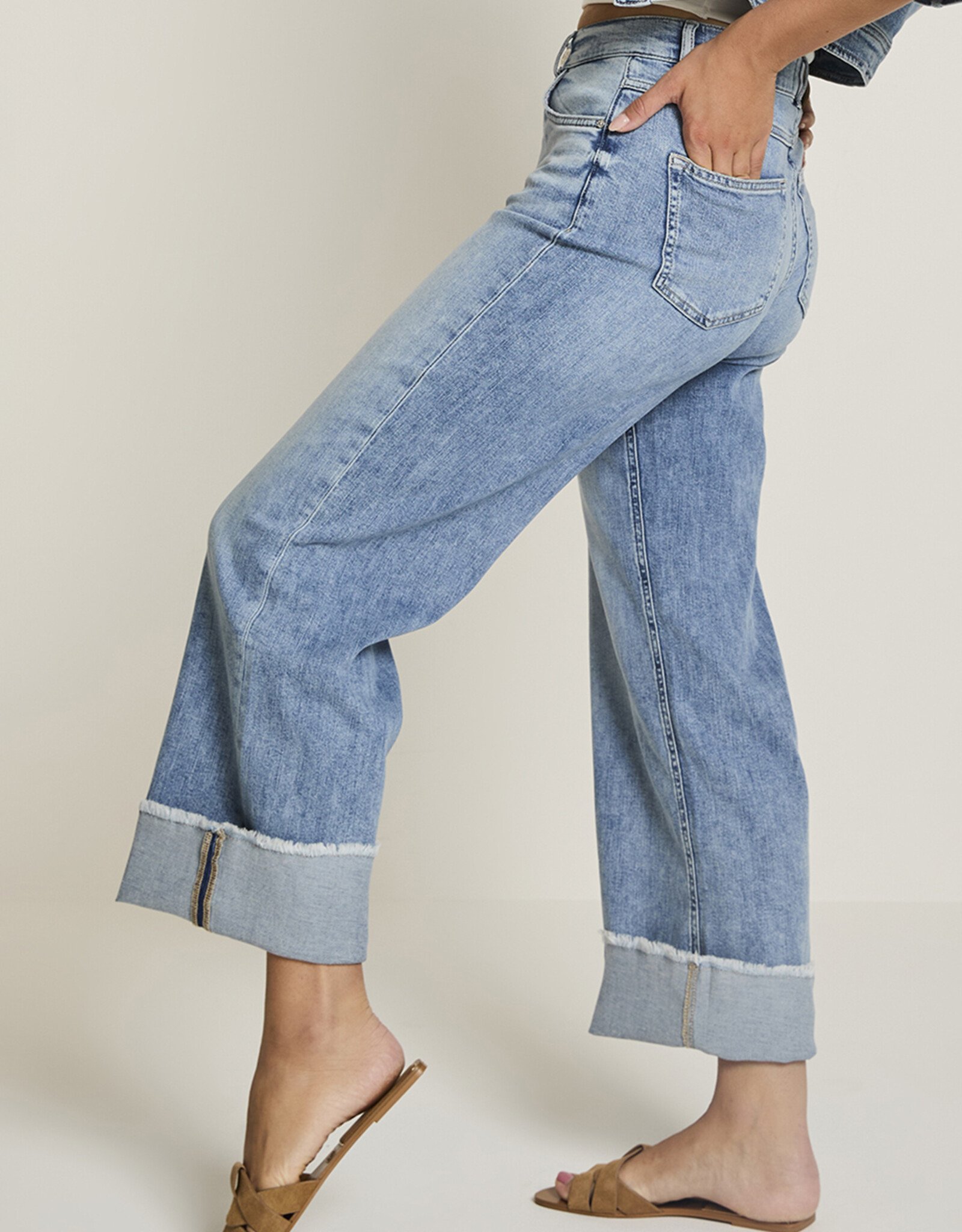 Para MI Mira Turn Up Jeans Light Indigo