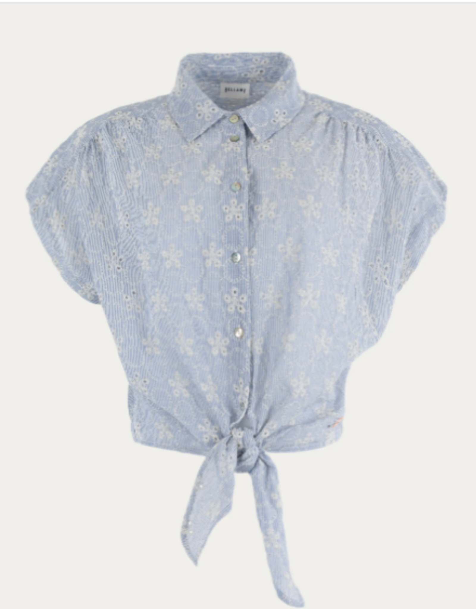 Bellamy Kosuke Blouse KM Blauw Wit Kant