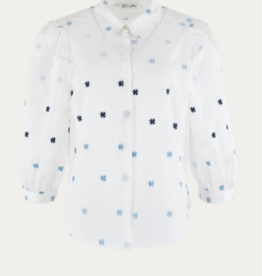 Bellamy Billie Blouse Bloem Design  Blauw Wit