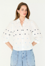 Bellamy Billie Blouse Bloem Design  Blauw Wit