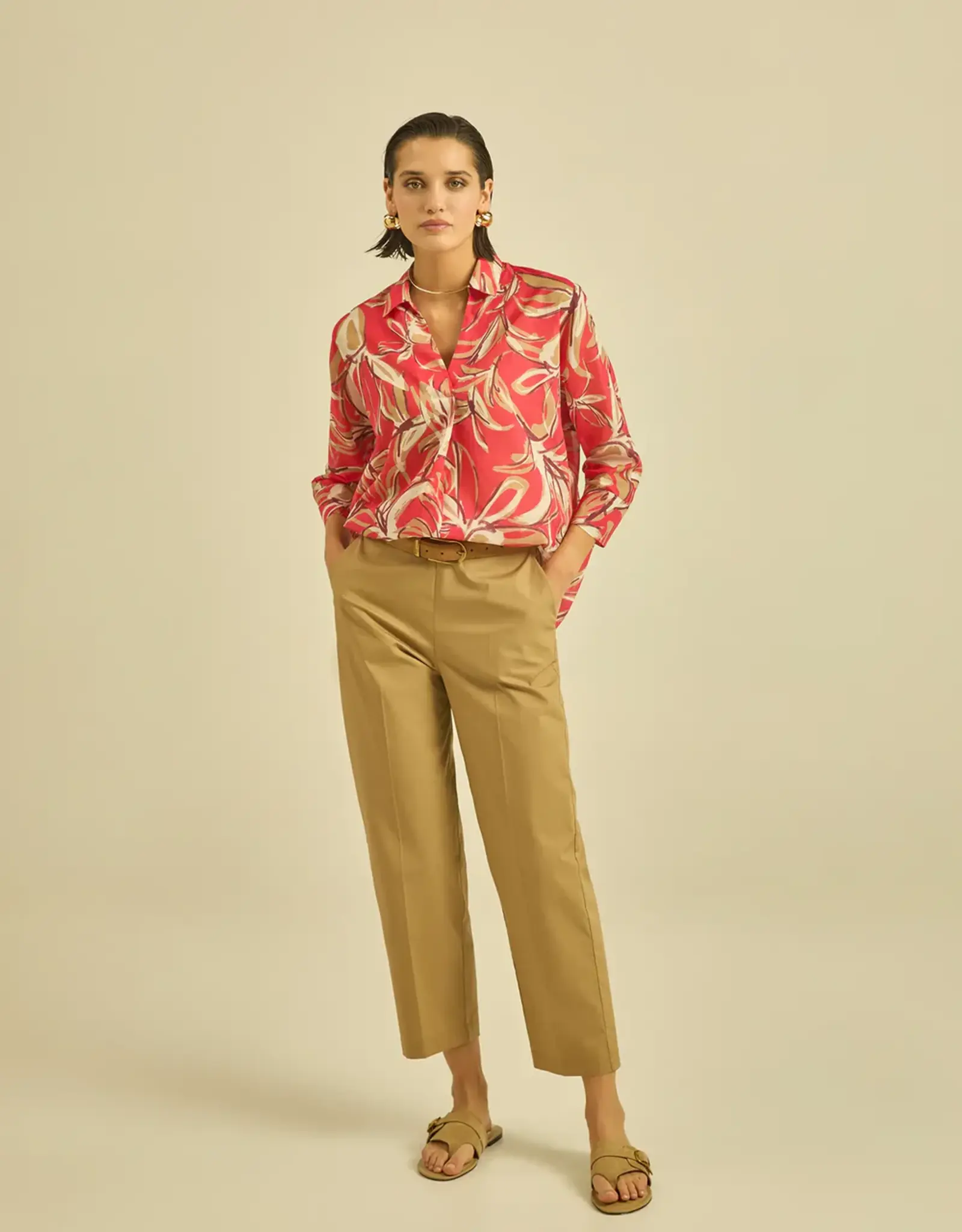 Maria Bellentani Blouse Coraal Print Fresca
