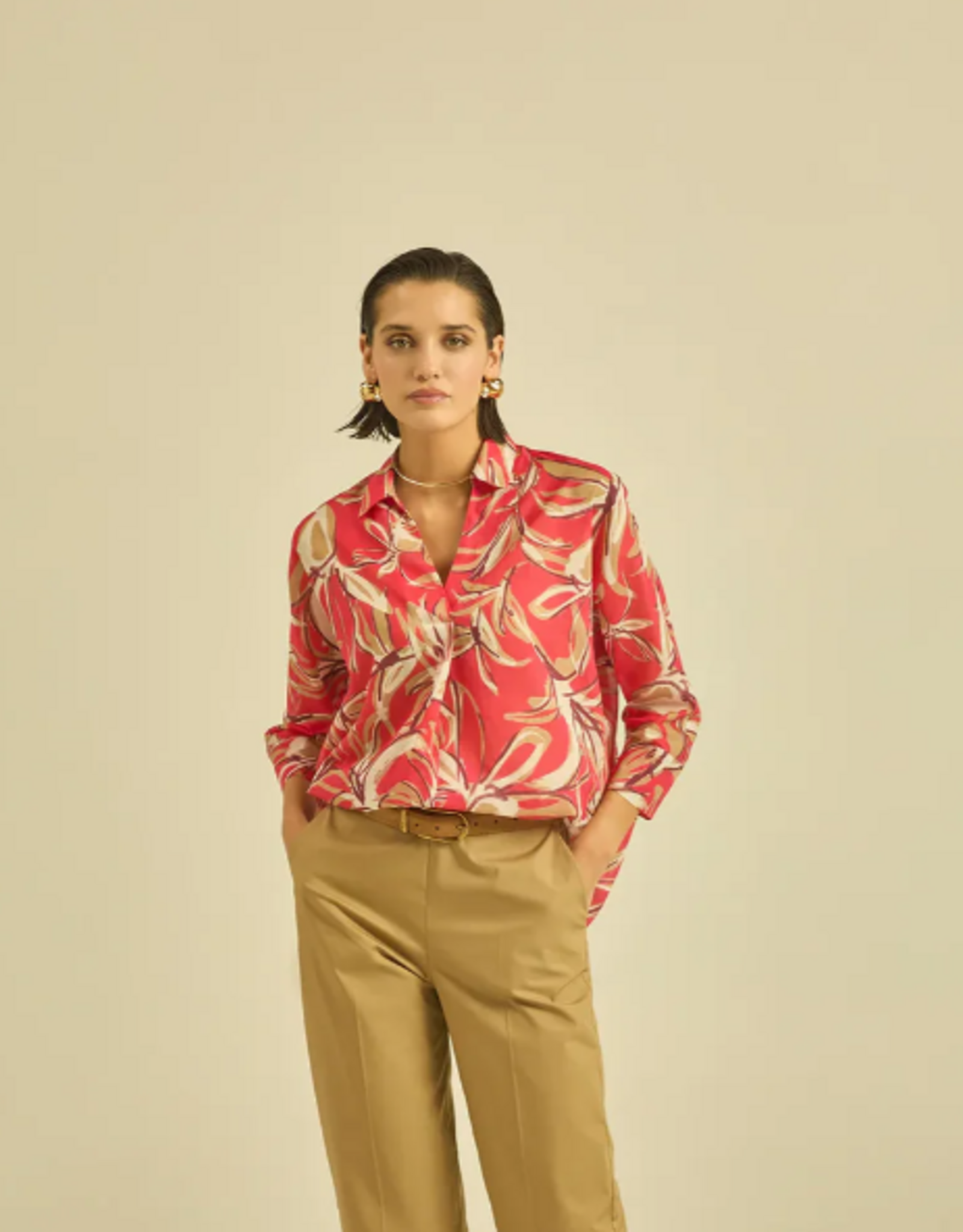 Maria Bellentani Blouse Coraal Print Fresca