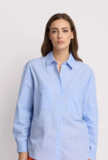 Kocca Blouse Geronide LM Borstzakken Streep Blauw Wit